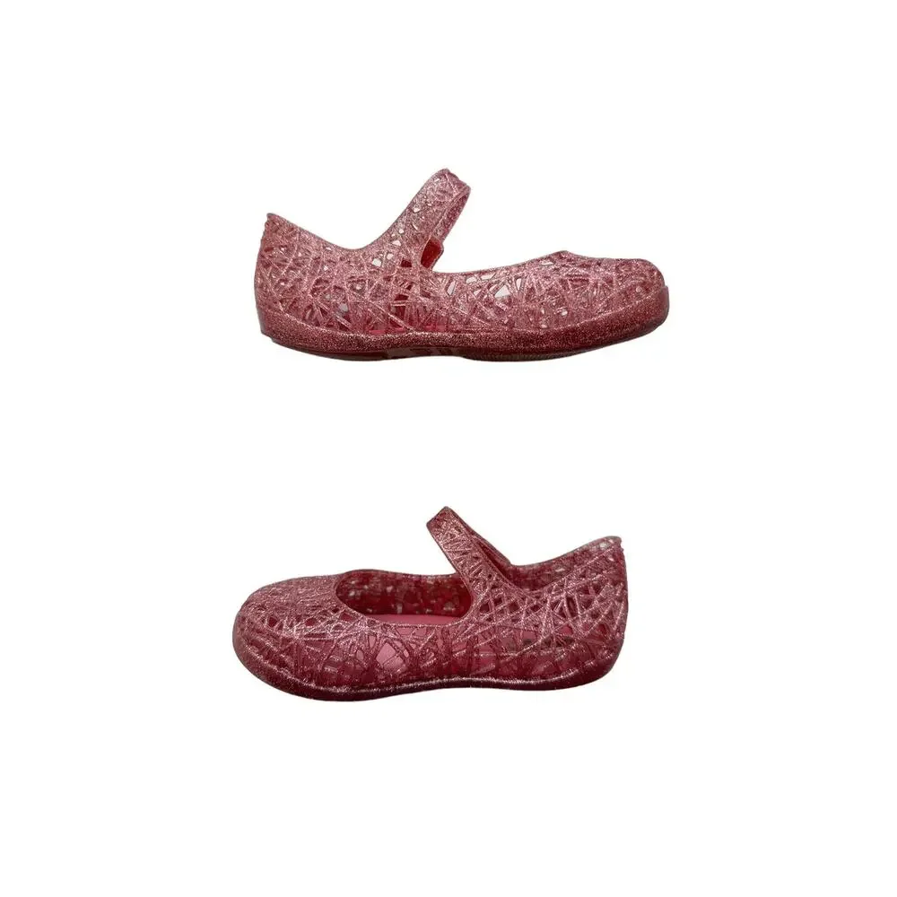 Mini Melissa Campana Pink Sparkle Flats Size 7c